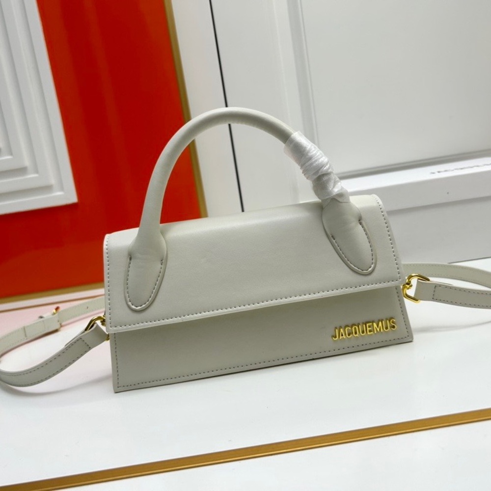 Jacquemus Cream Le Chiquito Long Top-Handle CrossbodyBag